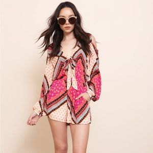 MINKPINK Trance African Geometric Print Playsuit